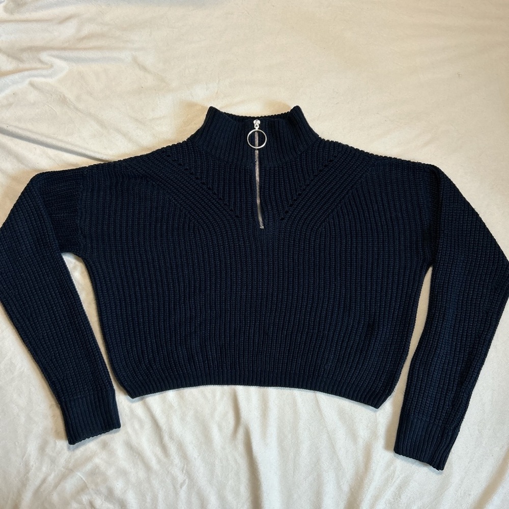 H&M Knit Half Zip Drop Long Sleeve Sweater
